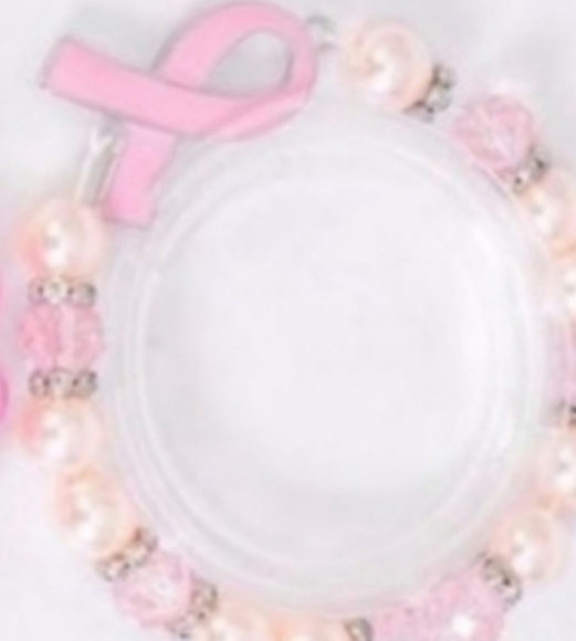 Breast Cancer Awareness Bracelet Beaded **Lt Pink Hope Adjustable NEW - Picture 2 of 9